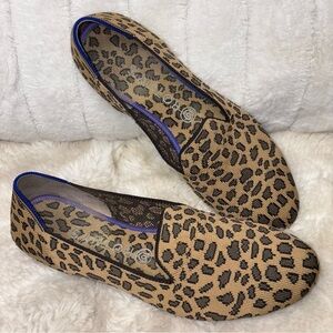 Rothy's Tan and Black Leopard Loafers size 9 1/2
